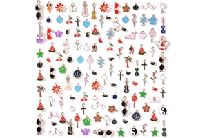 STINO Bulk Gold Enamel Charms for Jewelry Making, Colorful Metal Charms Pendant for Bracelet Necklace and Crafting
