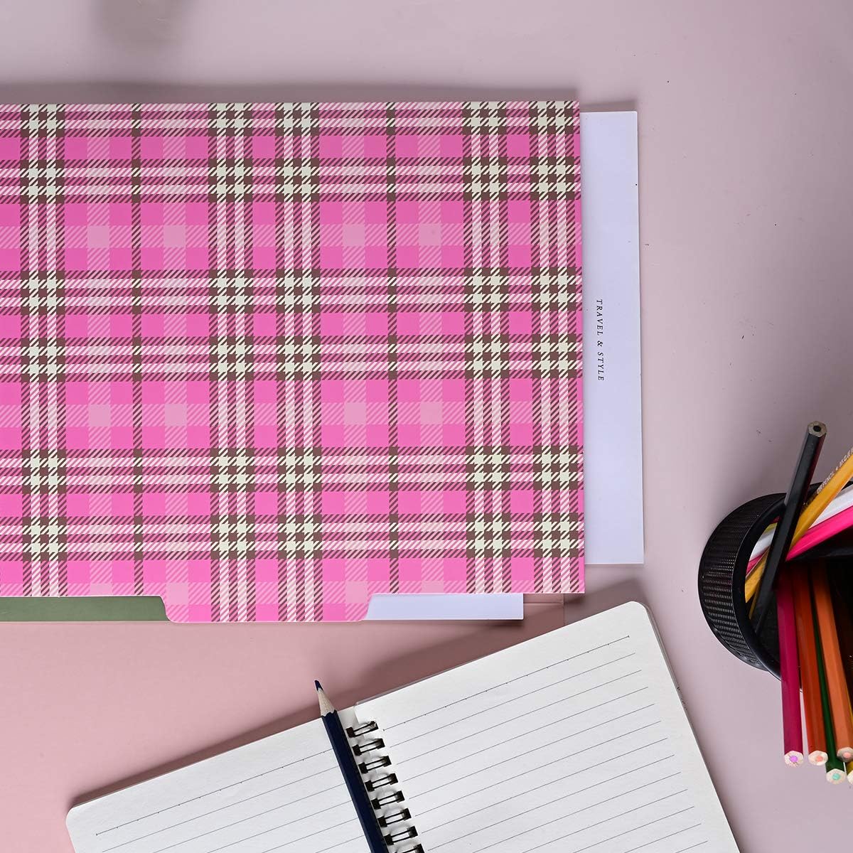 Decorative File Folders Set - 9 Cute Pink Office Folders - Letter Size (9.5 x 11.5 Inches) – Office Supplies for Women - Durable - Ideal for All Your documents – Fit for Your File Box : Office Products