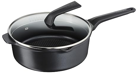 Tefal Aroma E21533 Schmorpfanne mit Deckel 26 cm, Aluminium, schwarz