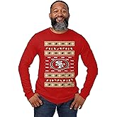 FOCO NFL Mens NFL Team Logo Holiday Lights Sweater Long Sleeve T-Shirt