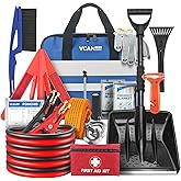 Car Emergency Kit with Jumper Cable, First Aid Kit, Winter Travel Assistance with Detachable Snow Shovel, Safety Emergency Ki