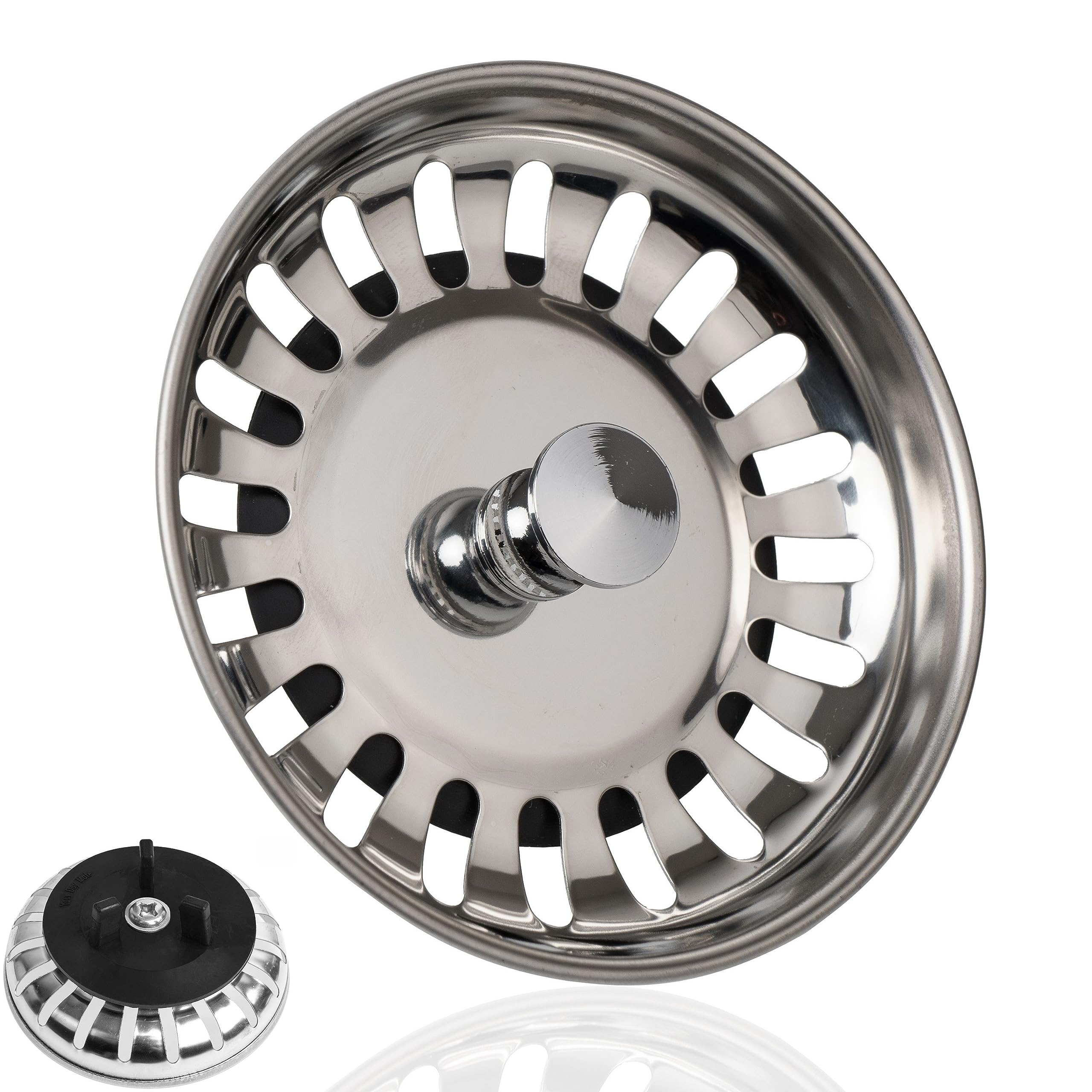 Sink Strainer Basket, 1 set, Ø 3.15", compatible with IKEA Siphon ATLANT and DOMSJÖ, Strainer Basket with improved Rubber Seal Gasket, Spare Part for Atlant Sink and Domsjö Sink, Drain Plug Strainer