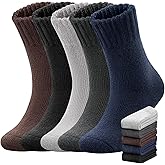 Yeblues 5 Pairs Merino Wool Socks Mens, Thick Warm Winter Socks, Hiking Socks Soft Casual Socks for Men