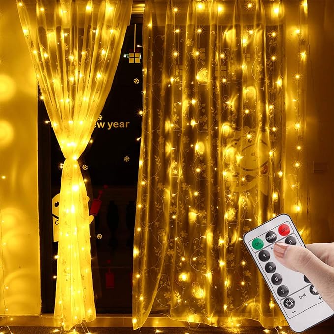 300 LED Curtain Light, 8 Lighting Modes Twinkle Lights for