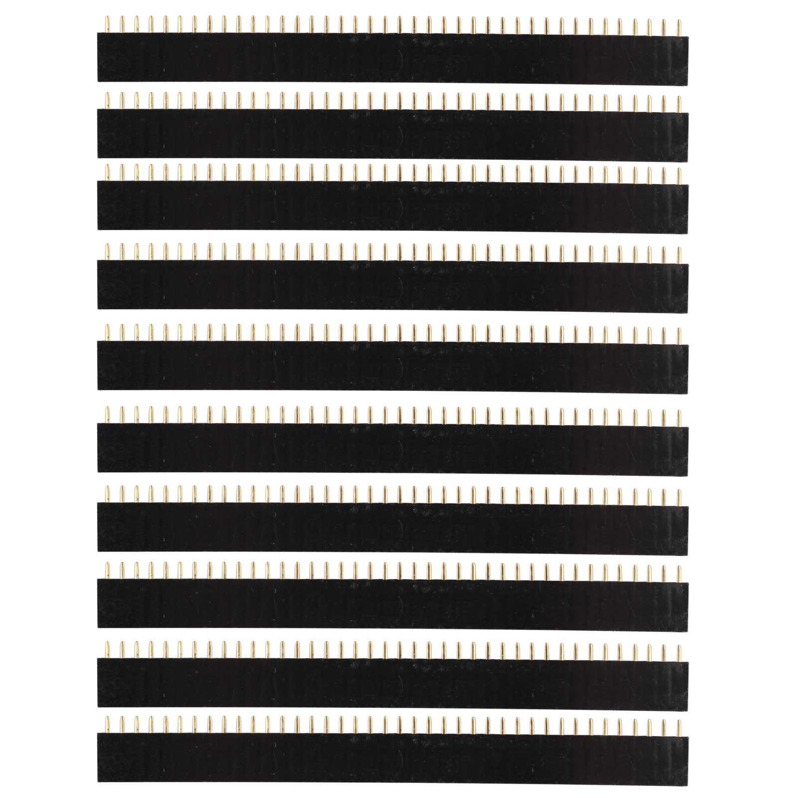 HALJIA 10 PCS 40Pin Header Connector 2.54mm Single Row Female Pin Header StripWires Ribbon Cables Kit