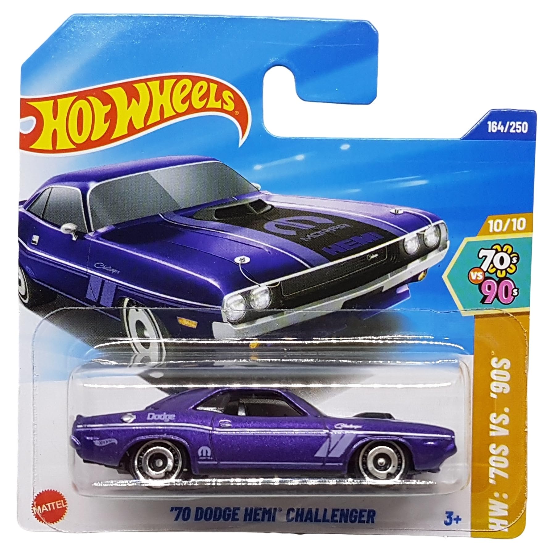 Hot Wheels - ´70 Dodge Hemi Challenger - HW: ´70s vs. ´90s 10/10 - HYY96 - Short Card - Mopar - Purple Metallic - Mattel 2025-1:64