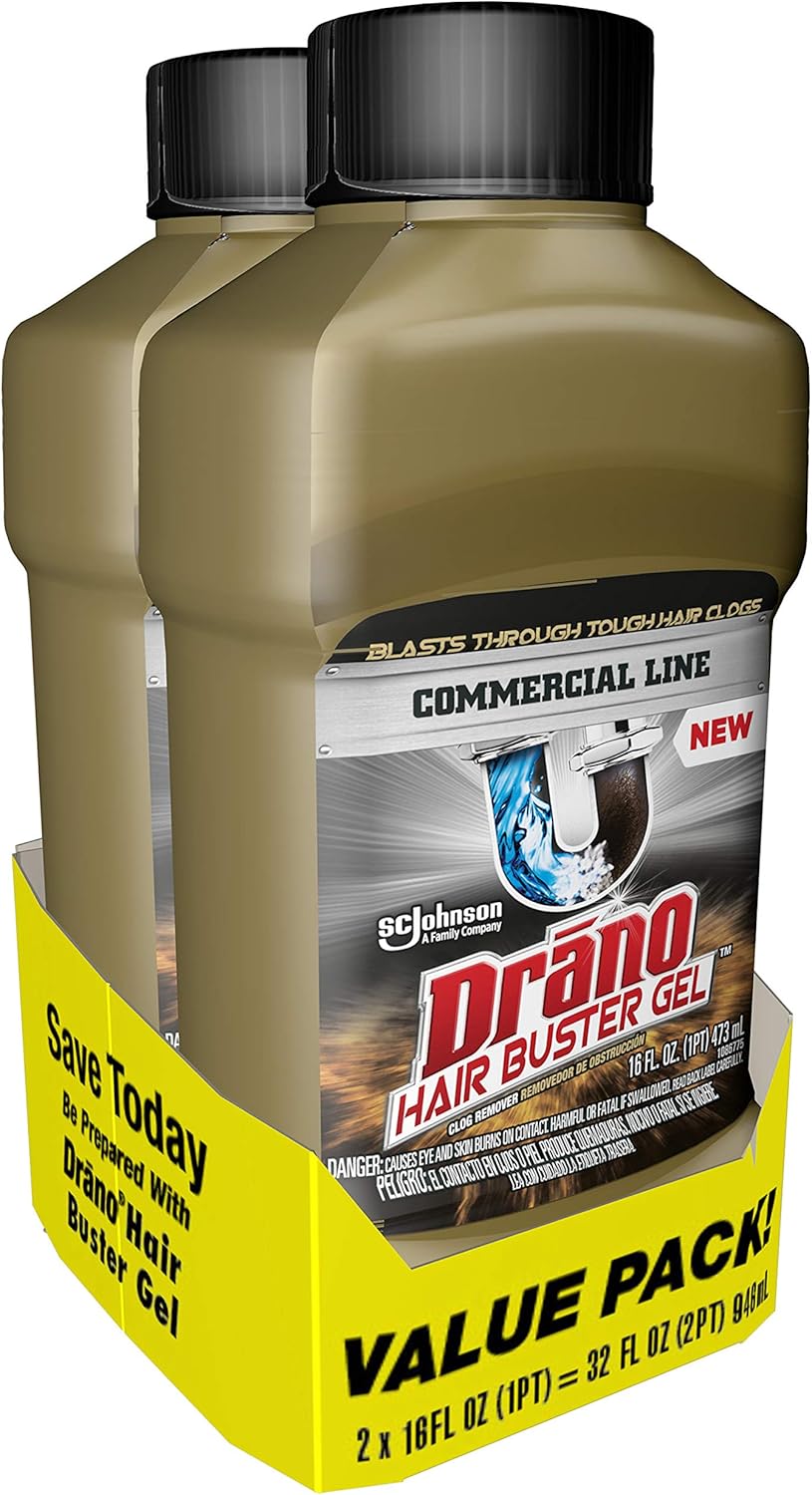 Drano Hair Buster Gel, Commercial Line, 16 fl oz (2 Pack) (314752): Health & Personal Care