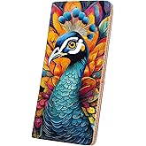 ANNAMISSI Wallets for Women RFID Wallet Cute Girls Ultra Slim Compact Clutch Long Credit Card Holder Floral Travel Wallet personalized Coin Pocket (Peacock)