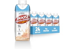 BOOST Glucose Control Ready to Drink Nutritional Drinks, Creamy Strawberry, 8 fl oz Carton (4 x 6 Packs)