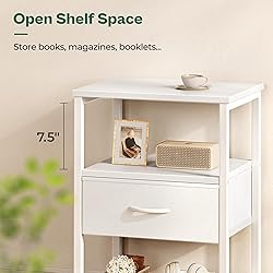 Huuger Night Stand with Fabric Drawer, Side Table