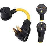ONETAK NEMA 14-50P to 6-30R ETL Listed 240V 50 Amp 4 Prong Male Plug to 30 Amp 3 Prong Female Outlet Receptacle Generator Dry