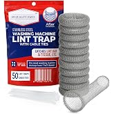 Dr Quality Parts Washing Machine Lint Trap Stainless Steel 50-Pack | 29cmx6.5cm, Hose Filter, Mesh Drain Catcher, Washer Sock Remover, Rust-Free Snare Laundry Filter with Nylon Cable Ties