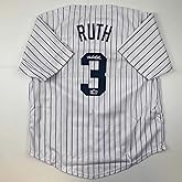 Facsimile Autographed Babe Ruth New York Pinstripe Reprint Laser Auto Baseball Jersey Size Men's XL