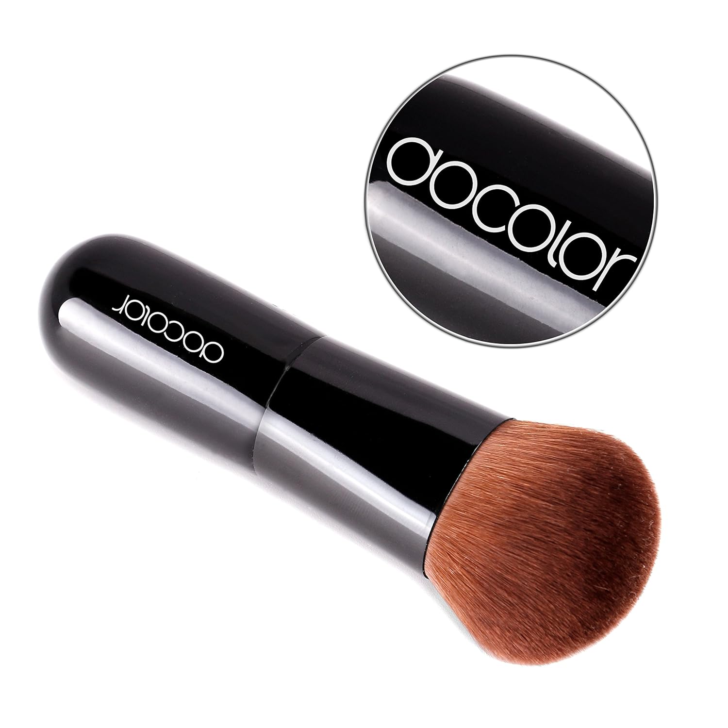 Docolor Kabuki Foundation Face Powder Brush Portable Makeup Cosmetic Tool（Black）: Beauty