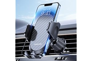Miracase Phone Holders for Your Car with Metal Hook Clip, Air Vent Cell Phone Stand Car Mount, Universal Automobile Cradle for Garmin GPS Fit iPhone Android and All Smartphones, Dark Black