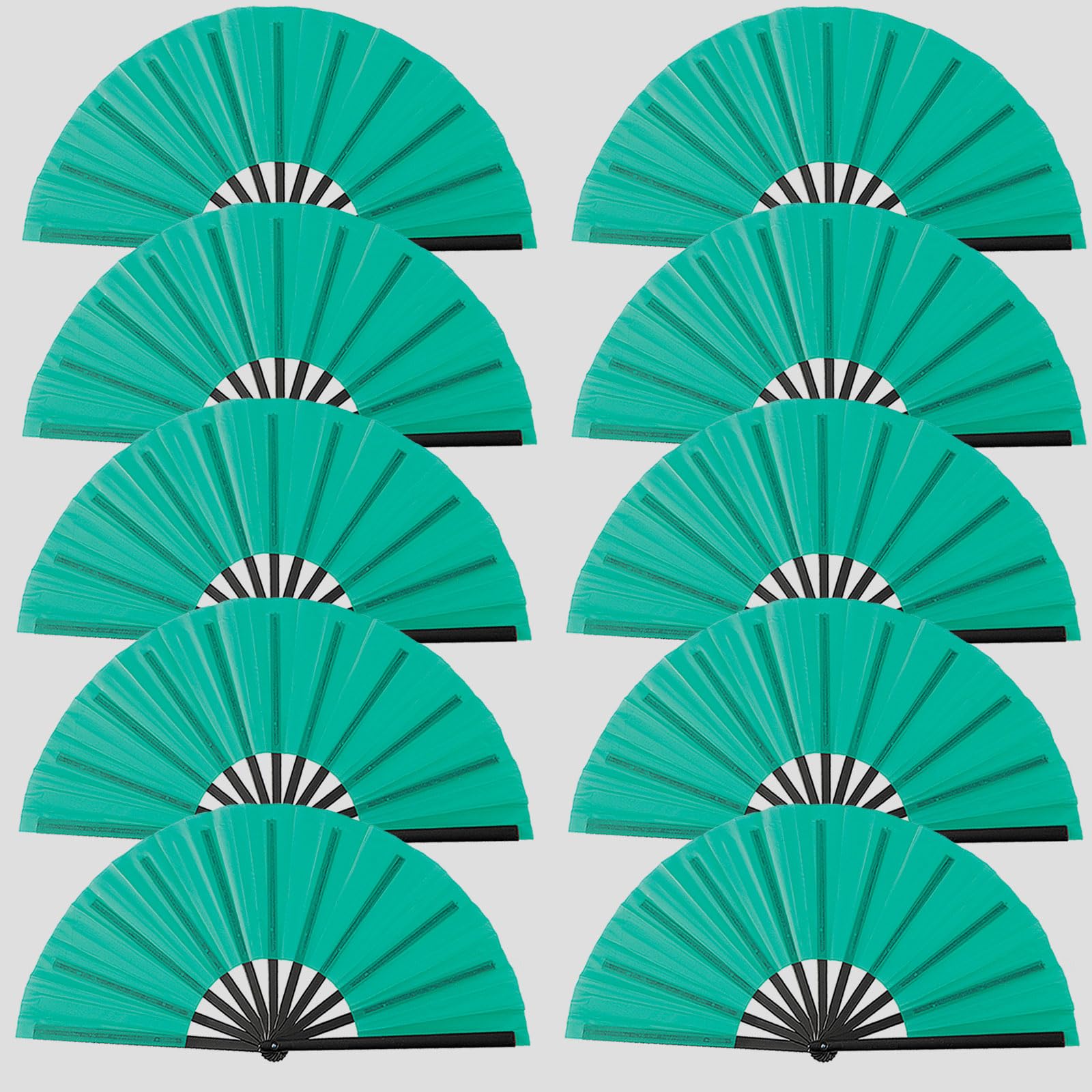 Photo 1 of 10 Pcs Boots on The Ground Hand Fan Bulk, Folding Popping Clacking Fans for Line Dancing (Green)