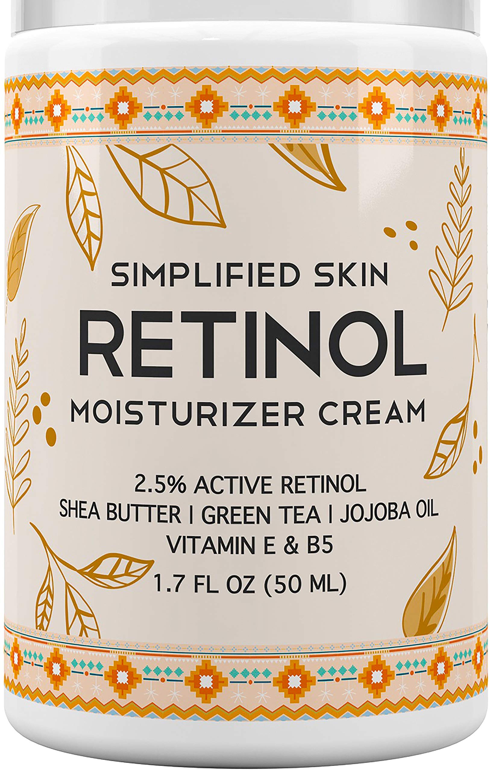 Retinol Moisturizer Cream 2.5 for Face & Eye Area with Vitamin E