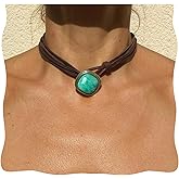 Turquoise Necklace, Boho Western Necklace for Women, Handmade December Birthstone Necklace Jewelry Gift for Her