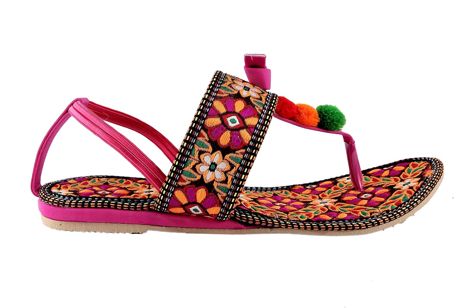 shree synthetic leather women's rajasthani jaipuri work kolhapuri chappals