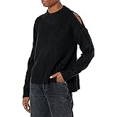 DKNY Womens Mock Neck Split Shoulder Cozy Sweater