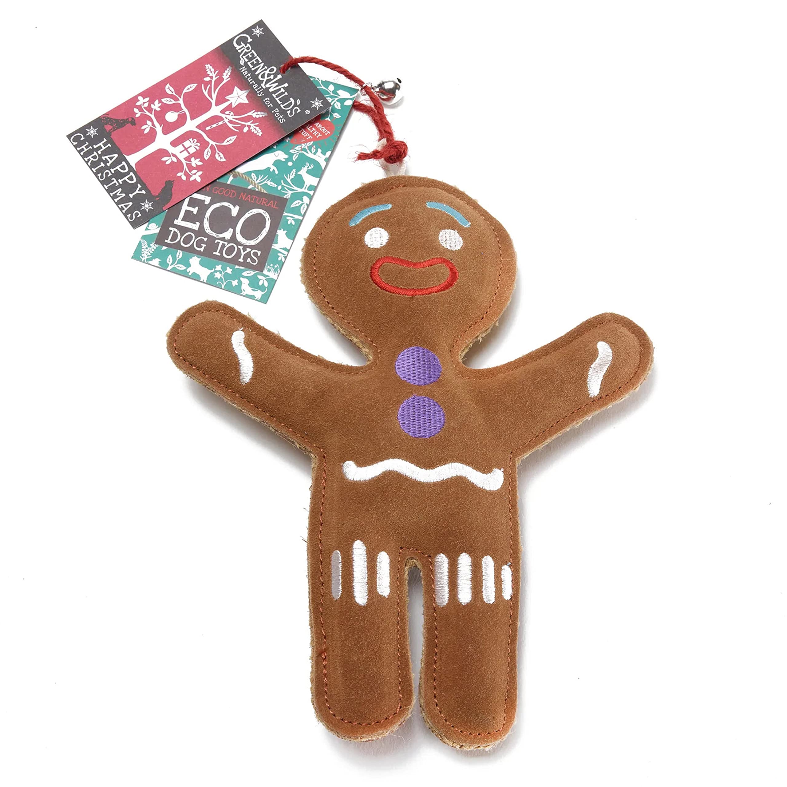 Green & Wilds Jean gingerbread person dog toy ( Suede )