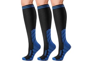 CAMBIVO 3 Pairs Compression Socks for Men & Women(20-30 mmHg), Compression Stocking for Swelling, Running, Flight, Pregnancy