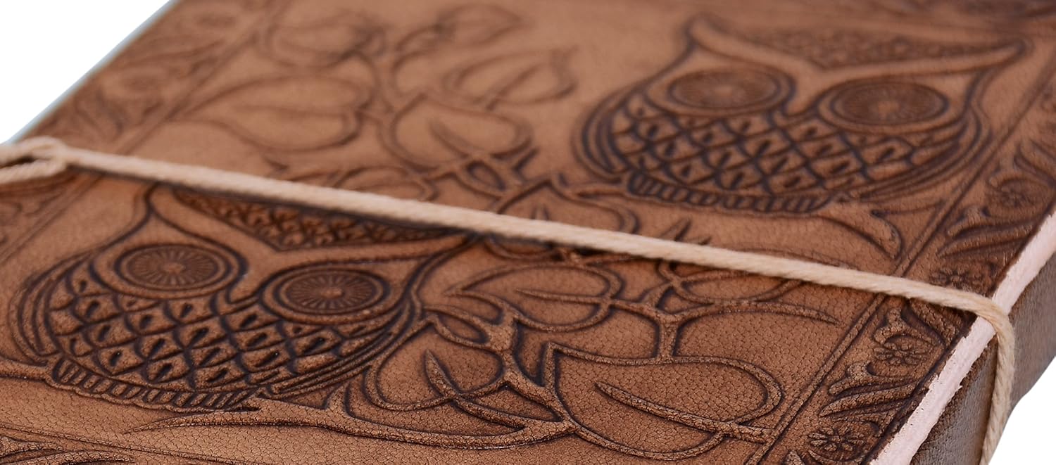 Purpledip Leather Diary/Journal/Notebook 'Guardian Owls' With Naturally Treated Paper; Corporate Gift Or Personal Memoir (10763) - Image 4