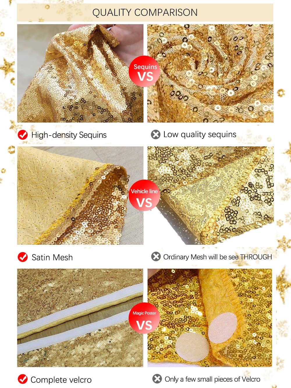 B-COOL 48 Inch Gold Xmas Tree Skirt Christmas Decorations Sequin Tree Skirt Cover New Year Party Indoor Holiday Tree Ornaments: Home & Kitchen