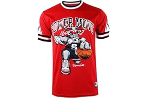 SCREENSHOT Mens Hip-Hop Premium Urban Sreetwear Fashion Jersey Top - NYC Style Basketball Sports Team Color Mesh Tops