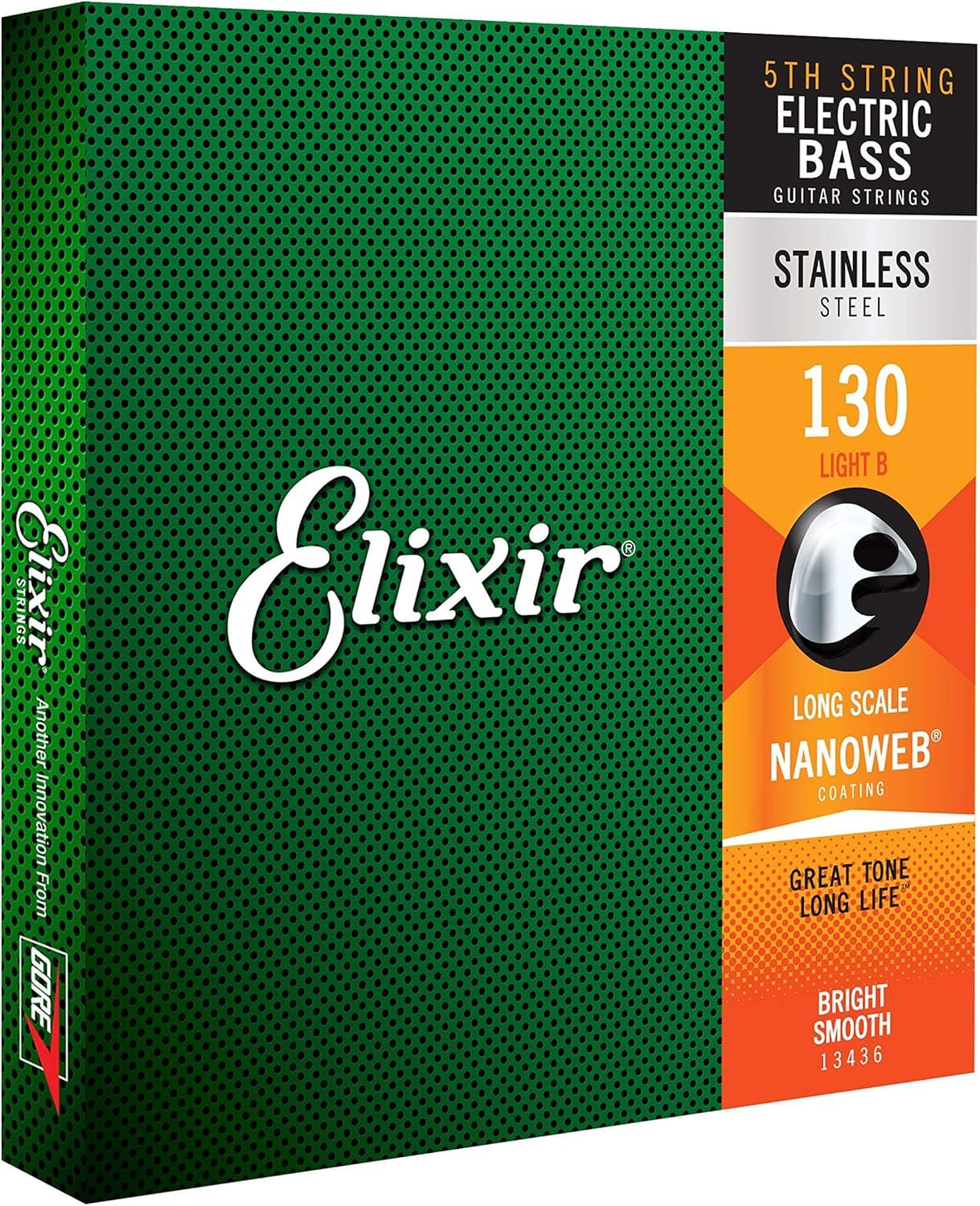 Elixir, Nanoweb Stainless Steel Single Bass String.130 (13436)