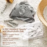 momcozy Hooded Baby Towel Set 8-Piece Elephant Cute Turquoise 30x30 view 5
