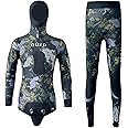 Men Spearfishing Wetsuit Neoprene 3mm 1.5mm Camouflage Diving Suit 2pcs Set for Freediving, Snorkeling, Hunting,Scuba Dive