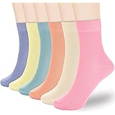 Corlap Women's Thin Above Ankle Socks - 6Pairs Cotton Casual Bootie Dress Crew Socks