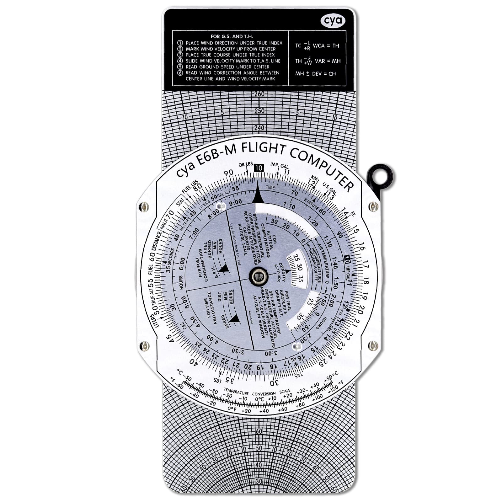 E6B Metal Flight Computer Aviation Plotter Circular Slide Rule Used in Aviation Flight Training