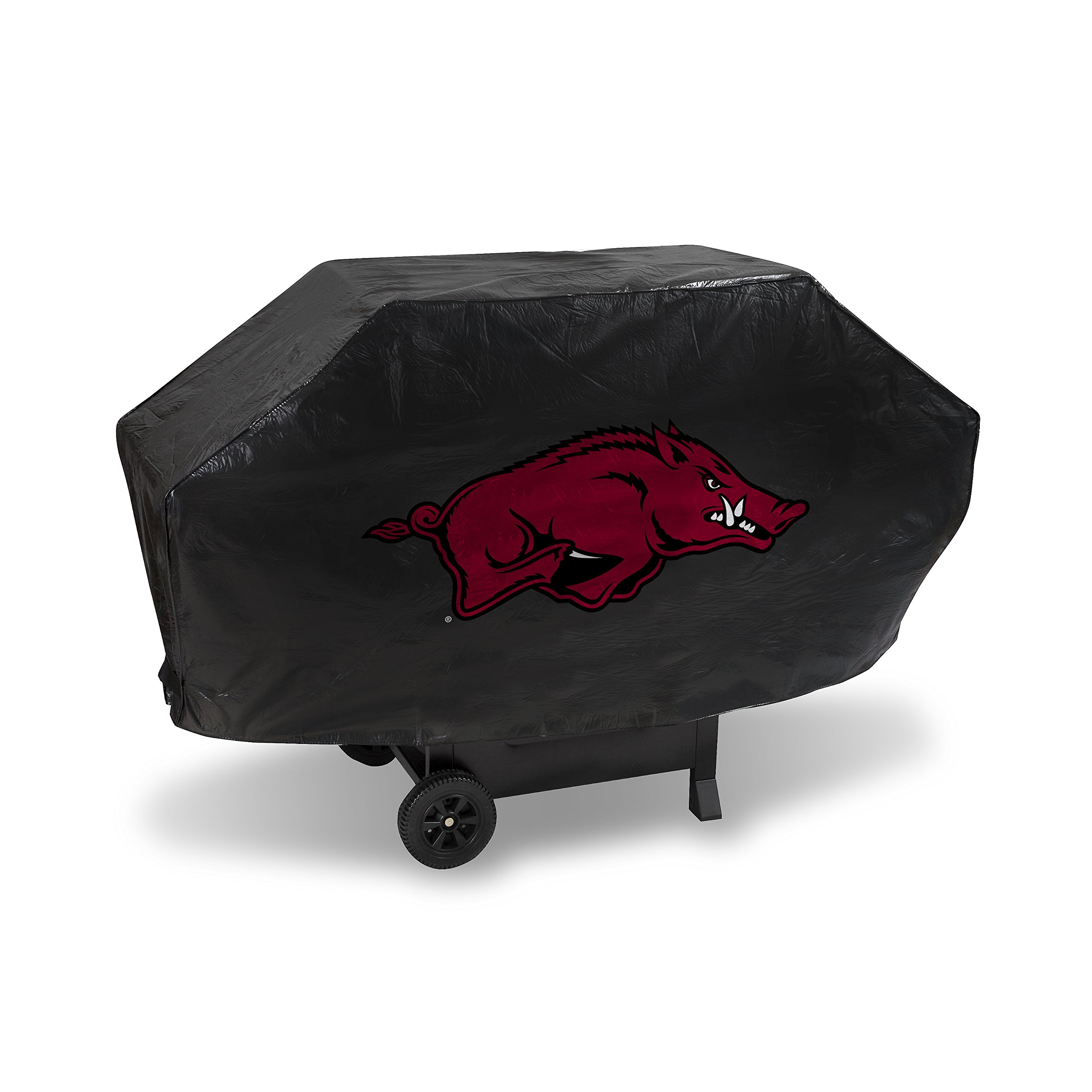 Rico Industries NCAA Arkansas Razorbacks Black Deluxe Grill Cover Deluxe Vinyl Grill Cover - 68" Wide/Heavy Duty/Velcro Staps