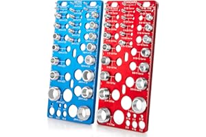 COMFYLICHI 62 Pcs Nut and Bolt Thread Checker - 25 Standard + 25 Metric Thread Gauges | 12 Drill Bit Gauges, Wall-Mountable Bolt Size Finder for Identifying Fastener & Drill Bits