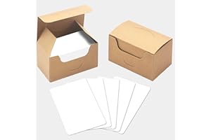 VANTASII 200 PCs Blank White Kraft Paper Round Corner Flash Word Message Gift Index Card (3.5” X 2.1”)