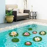 KALIONE 8Pcs Artificial Lily Pads for Pond EVA Lotus Leaves 10-20cm view 3