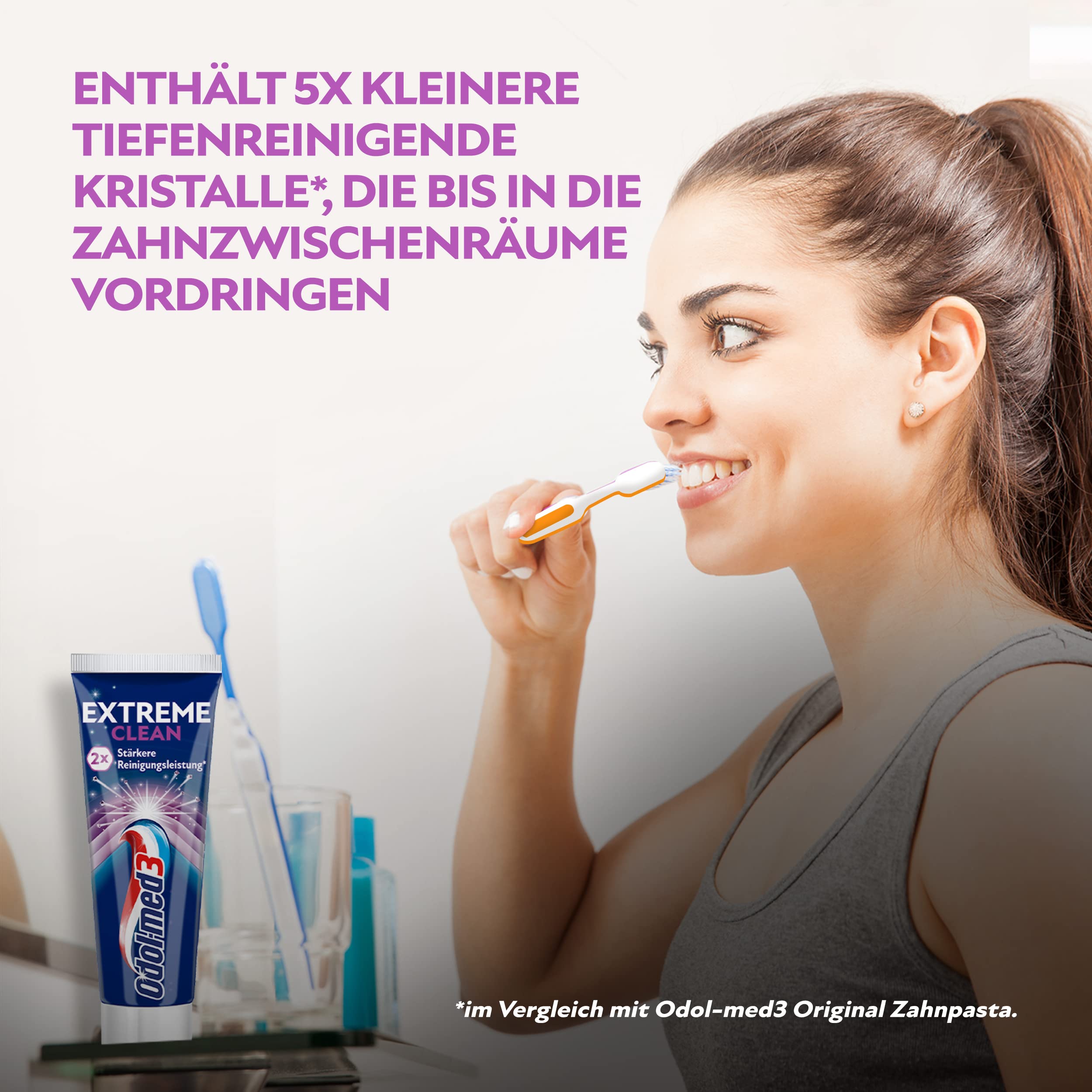 Odol-med3 Extreme Clean, Zahnpasta, mit doppelter Reinigungsleistung an schwer erreichbaren Stellen*, 75ml, Zahncreme 5