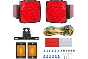 Gonice 12V LED Trailer Light Kit, Super Bright Submersible Boat Trailer Lights, Utility Brake Turn Tail Lights for Camper Truck, RV Snowmobile, DOT Compliant, IP68 Waterproof