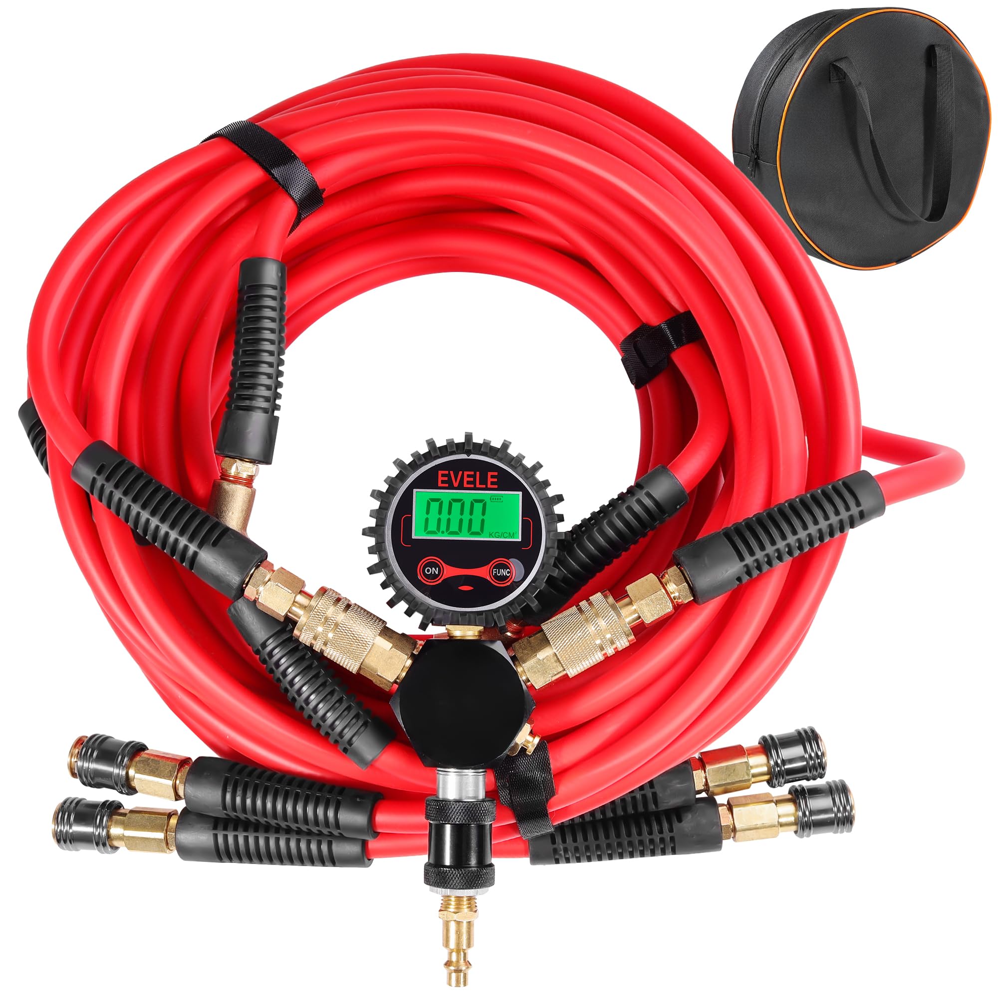 Photo 1 of Off-Road Rapid 4-tire Inflation Deflation System, Portable Simultaneous 4 Wheels Inflator Deflator with Digital Pressure Equalizer Gauge, Overlanding Tire Pressure Adjustment Control Kit