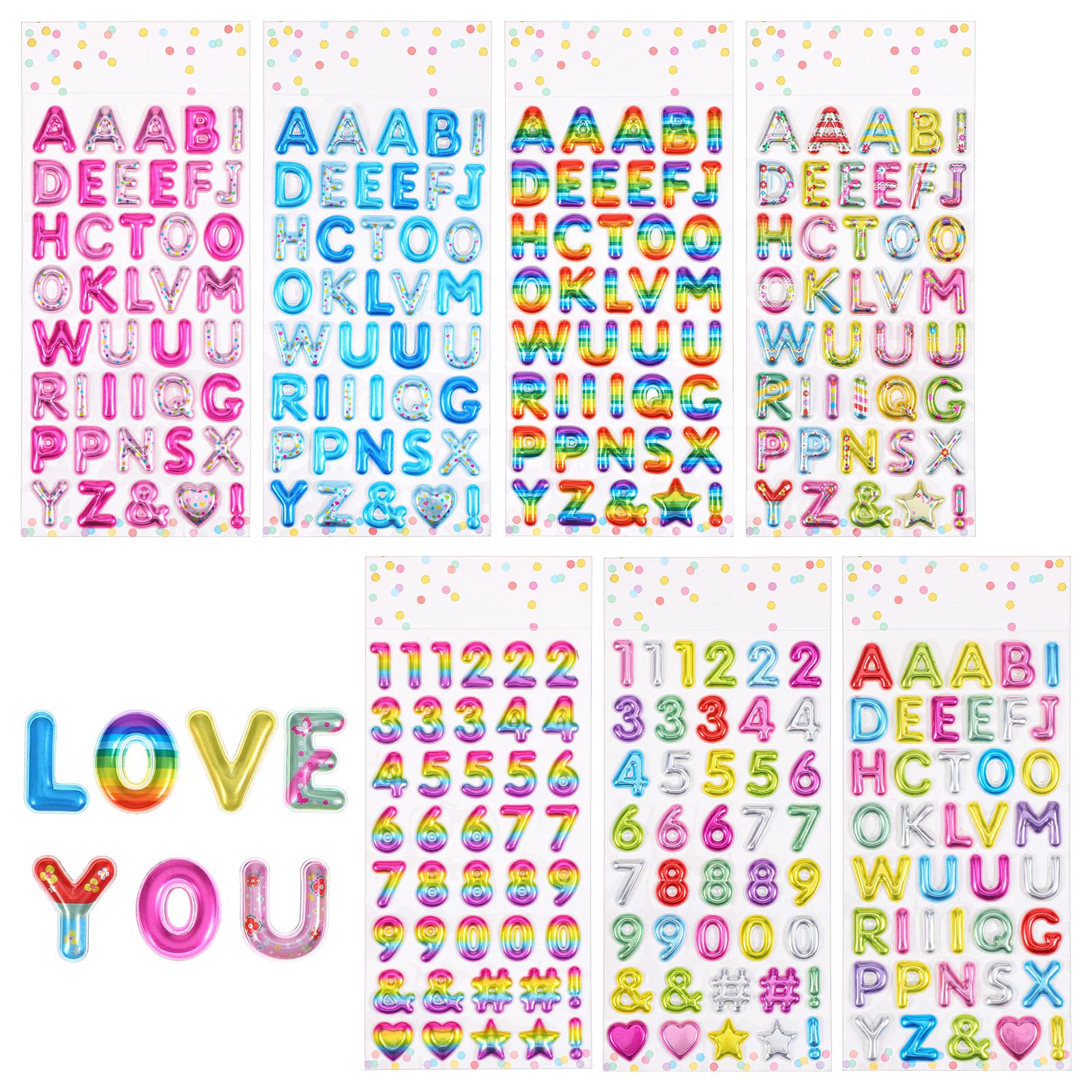 Photo 1 of Ouligay 3D Letters Stickers Scrapbook Letters Alphabet Stickers, 360PCS Bubble Foam Letter Sticker for Scrapbooking & DIY Crafts