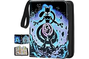 EACARD 4 Pocket Card Binder Cards Holder, Waterproof Trading Binders Fits 400 Cards Collection Albums with 50 Removable Sleeves, Portable Card Games Display Storage Cases