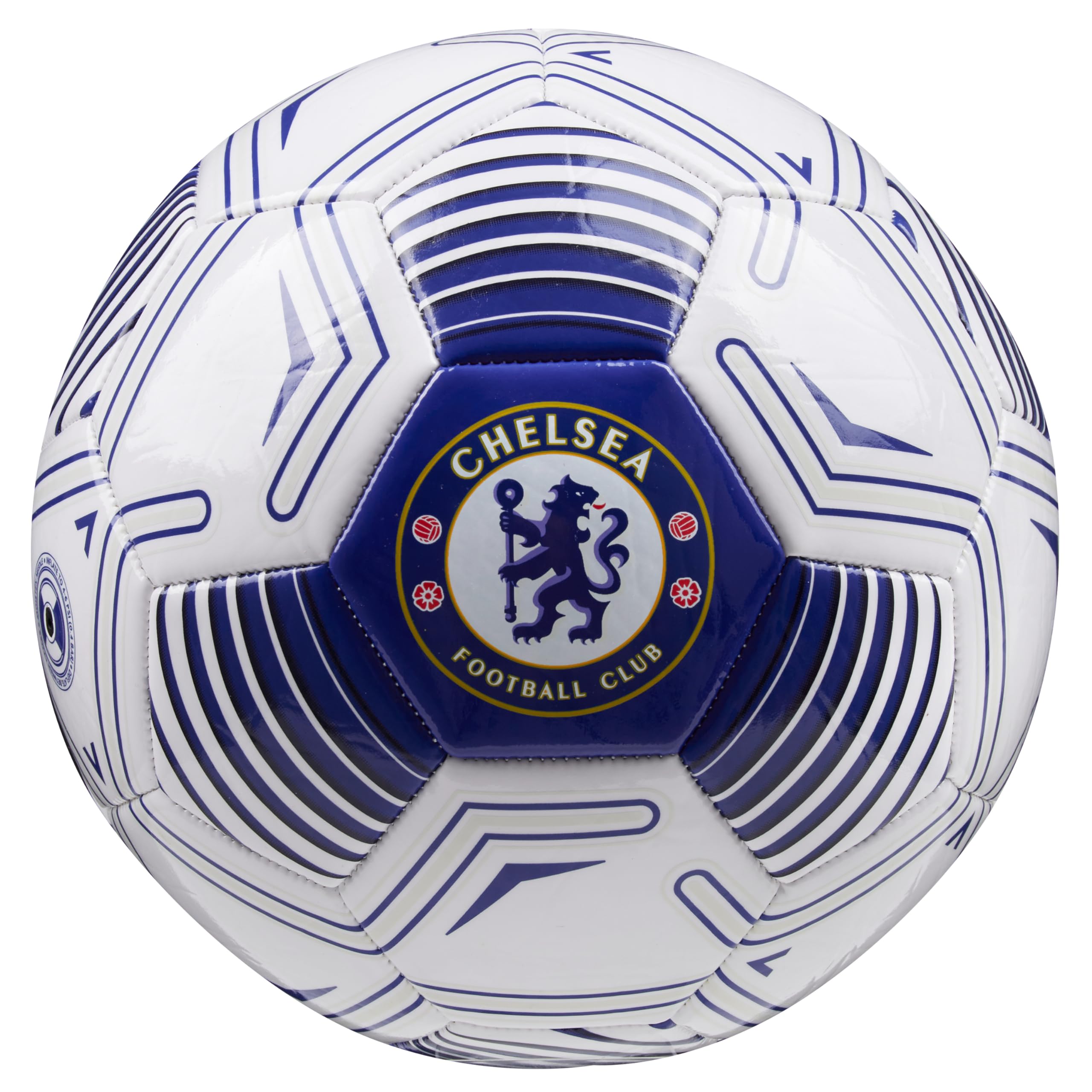 Chelsea F.C. Football Soccer Ball for Adults Teenagers Kids Training Football Size 3, 4 or 5 Merchandise (White/Blue, Size 5)