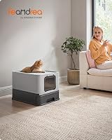 Feandrea Hidden Cat Litter Box with Door, Slide-Out Tray, Anti-Tracking view 2