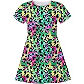 ALISISTER Little Girls Dress Short Sleeve Toddler Summer Sundress 2-9T