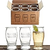 5 oz Mason Jar Pilsner Beer Glasses (Set of 6) Flight Glass Set for Beer Tasting, Drink Samplers, Small Pint Glasses, Craft, Guinness, Belgian, Bourbon, Liquor, Wine, Juice, Tulip, Unique Bar Gift