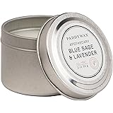Paddywax Apothecary Collection Scented Travel Tin Candle, 2-Ounce, Blue Sage & Lavender