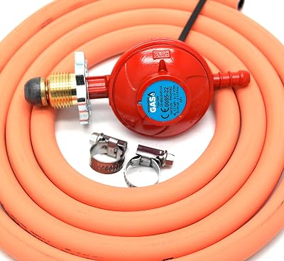 TheSunnyValley Hand Tight Propane Regulator 2M Hose Clips Calor Flogas