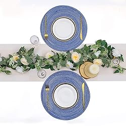 SHACOS Round Braided Placemats 15 inch Set of 4